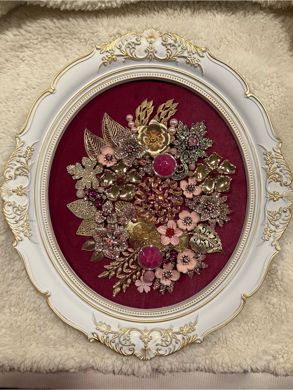 Gold and Pink Floral Embellished Wall Frame - Home Accent - Picture 15 of 15